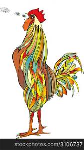 The bright multi-coloured cock shouts