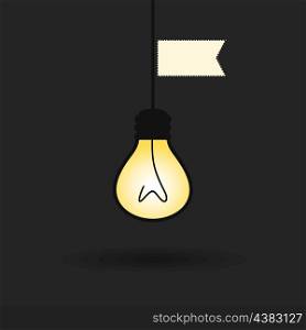 The bulb weighs on a wire. A vector illustration