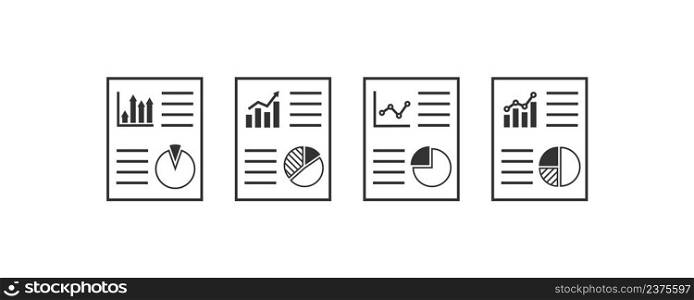 The business report icon. Financial document illustration symbol. Sign business information vector desing.