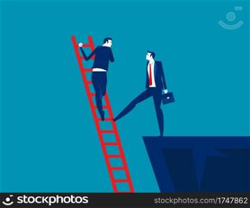 The business unethical competition. Concept business competitive vector illustration, Colleagues Betraying, Flat business cartoon style