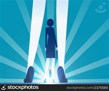 The businesswoman stood in sequence and the light shone