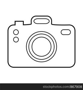 The Camera icon on white background, Contour. Camera icon on white background