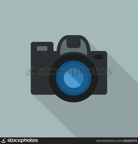 The camera in flat style. Vector illustration