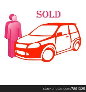 The car and icon of the person selling it