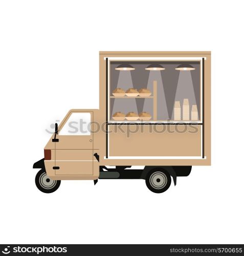 The car on coffee sale. A vector illustration