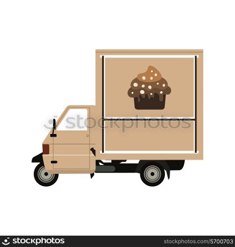 The car on coffee sale. A vector illustration