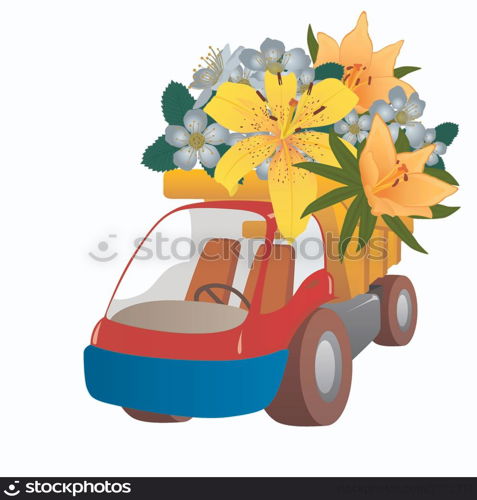 The car with flowers