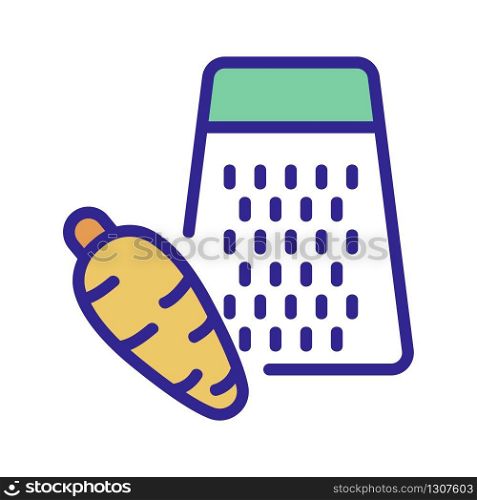 the carrot and grater icon vector. the carrot and grater sign. color isolated symbol illustration. the carrot and grater icon vector outline illustration