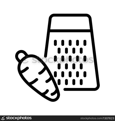 the carrot and grater icon vector. the carrot and grater sign. isolated contour symbol illustration. the carrot and grater icon vector outline illustration