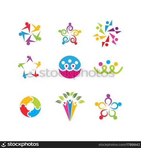 the character of community,network and social people icon set design template