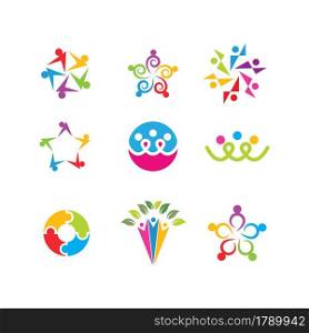 the character of community,network and social people icon set design template