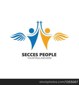 the character of success people and community logo icon design