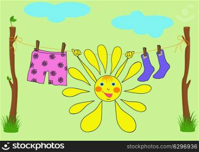 The cheerful sun
