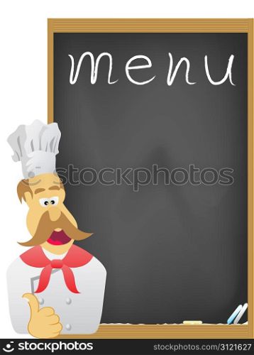 the chef and board for menu