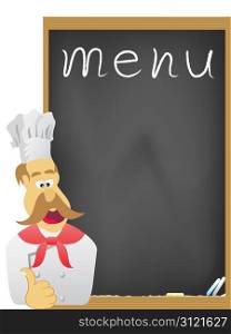 the chef and board for menu