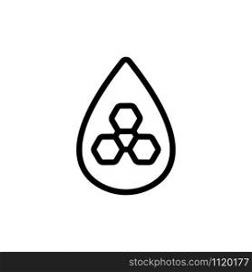 The chemical composition of the blood icon vector. A thin line sign. Isolated contour symbol illustration. The chemical composition of the blood icon vector. Isolated contour symbol illustration