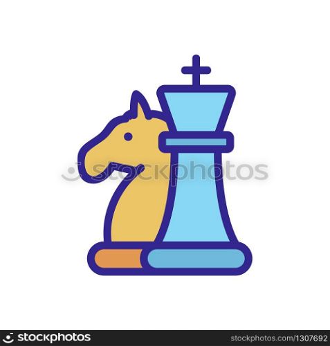 the chess pieces horse icon vector. the chess pieces horse sign. color isolated symbol illustration. the chess pieces horse icon vector outline illustration