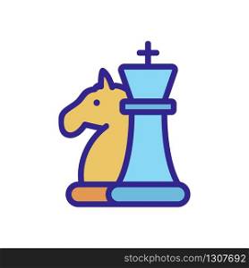 the chess pieces horse icon vector. the chess pieces horse sign. color isolated symbol illustration. the chess pieces horse icon vector outline illustration