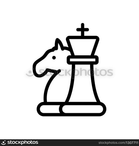 the chess pieces horse icon vector. the chess pieces horse sign. isolated contour symbol illustration. the chess pieces horse icon vector outline illustration