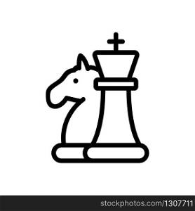 the chess pieces horse icon vector. the chess pieces horse sign. isolated contour symbol illustration. the chess pieces horse icon vector outline illustration