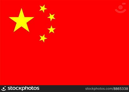 the Chinese national flag of China, Asia. Chinese Flag of China