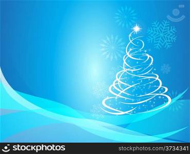 the Christmas background with abstract Christmas curve tree