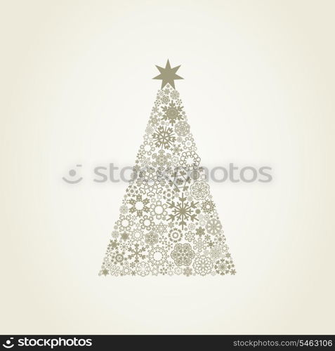 The Christmas tree consists of snowflakes. A vector illustration