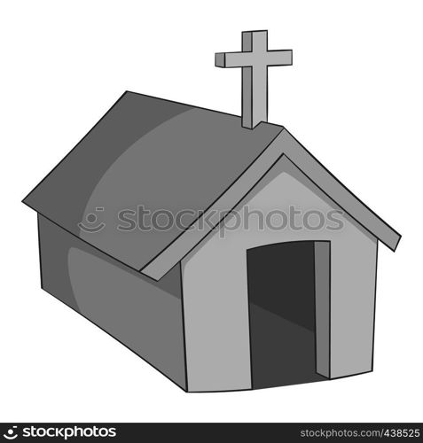 The church in the village of Indians, North Argentina icon in monochrome style isolated on white background vector illustration. The church in village of Indians, Argentina icon