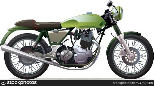 The classic retro motorcycle. This is the great example of an old racing bikes.&#xA;Editable vector EPS v.10