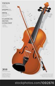 The Classical Music Concept Poster Violin Vector Illustration