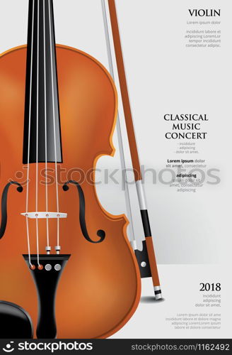 The Classical Music Concept Poster Violin Vector Illustration