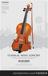 The Classical Music Concept Poster Violin Vector Illustration