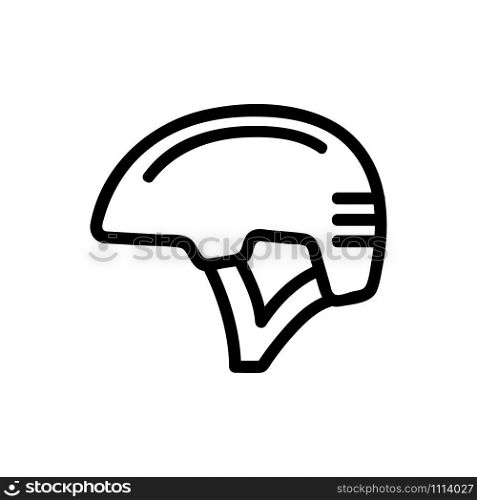 The climber helmet icon vector. A thin line sign. Isolated contour symbol illustration. The climber helmet icon vector. Isolated contour symbol illustration