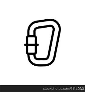 The climber s katainus is a vector icon. A thin line sign. Isolated contour symbol illustration. Carbine climber icon vector. Isolated contour symbol illustration