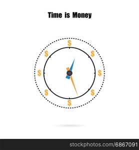 The clock and time is money concept,long term financial investment,superannuation savings,future income,annual revenue,money profit and benefit. Vector illustration
