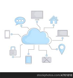 The cloud on the Internet. Vector illustration