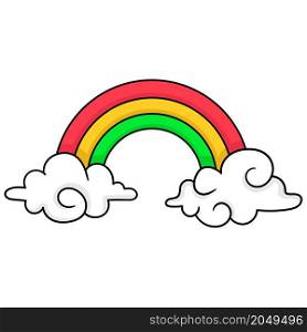 the clouds are decorated with beautiful rainbows and colors