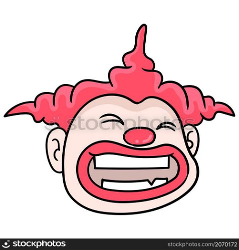 the clown head logo laughed out loud with red hair