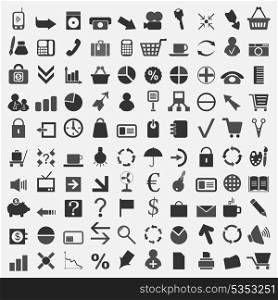 The collection of icons on a theme office. A vector illustration