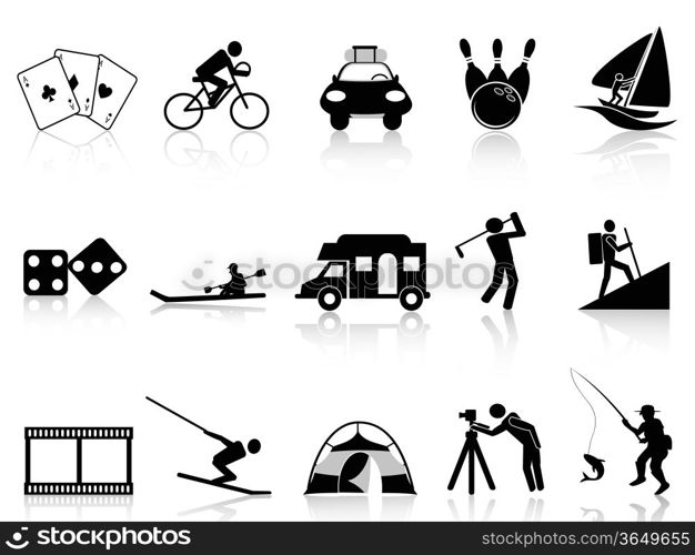 the collection of Leisure and Recreation icons on white background &#x9;