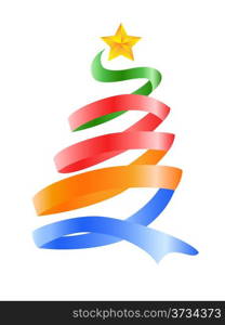 the colorful happy Christmas tree for Christmas design