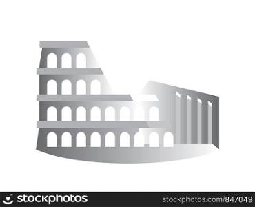 The Colosseum (Coliseum), also known as The Flavian Amphitheater, Rome, Italy. Stylized drawing.