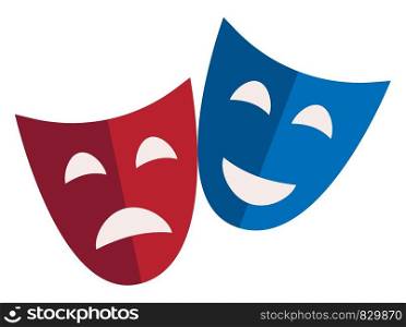 The comedy and tragic masks used in theatre vector or color illustration