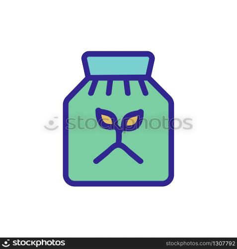 the compost in the bag icon vector. the compost in the bag sign. color isolated symbol illustration. the compost in the bag icon vector outline illustration