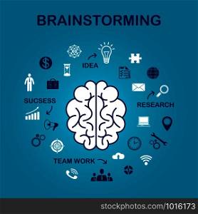 The concept of brainstorming, the concept of marketing. Creative idea. Vector illustration.