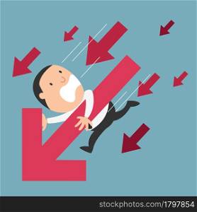 The concept of businessman failure ,illustration,vector