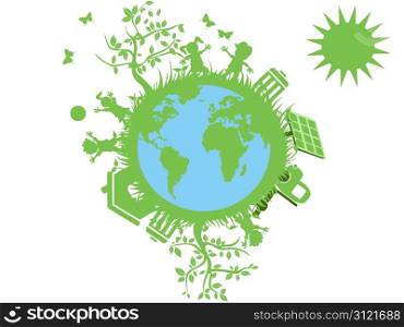 the concept of green eco globe