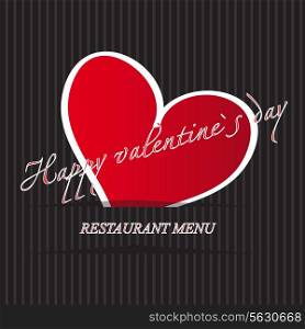 The concept of Restaurant menu on valentines day. Vector illustration