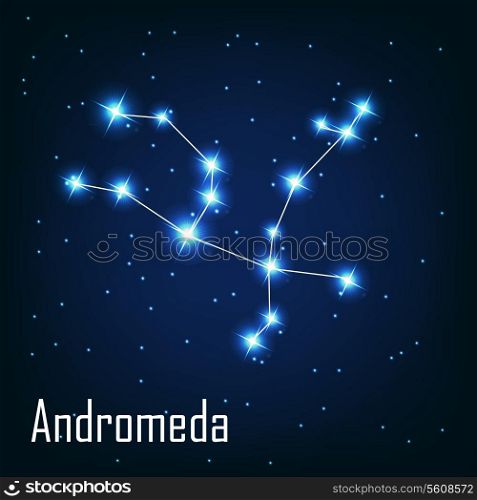 The constellation &quot; Andromeda&quot; star in the night sky. Vector illustration