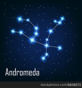 The constellation &quot; Andromeda&quot; star in the night sky. Vector illustration